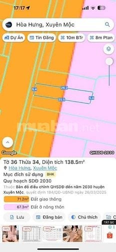 Cần bán đất mặt tiền Tỉnh lộ 328 Xã Hòa Bình, Xuyên Mộc, Bà Rịa Vũng T