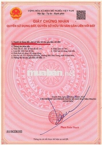 BÁN LÔ ĐẤT ĐẸP - ĐƯỜNG NGUYỄN KHUYẾN, PHƯỜNG BẮC NHA TRANG