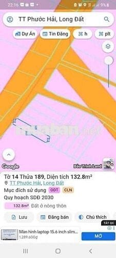 BÁN ĐẤT THỊ TRẤN PHƯỚC HẢI - TP HCM.DT 133m2(5×27) SÁT ĐT 996C