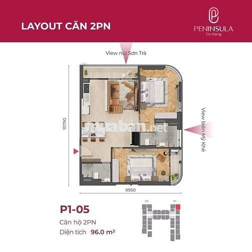 Căn góc Peninsula Đà Nẵng – View biển Đông, giá 6.3 tỷ