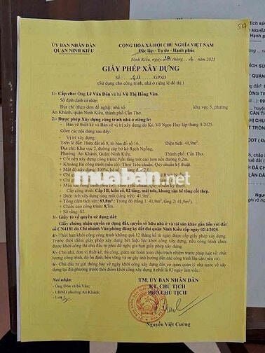 CHÍNH CHỦ BÁN NHÀ TRỆT LẦU MẶT TIỀN HỒ BÚN XÁNG PHƯỜNG TÂN AN, TP CẦN