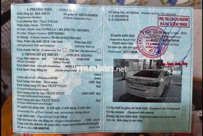 xe Toyota Altis form 2019 1 đời chủ