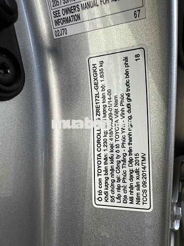 Toyota Corolla Altis 2015 1.8G CVT - tự động