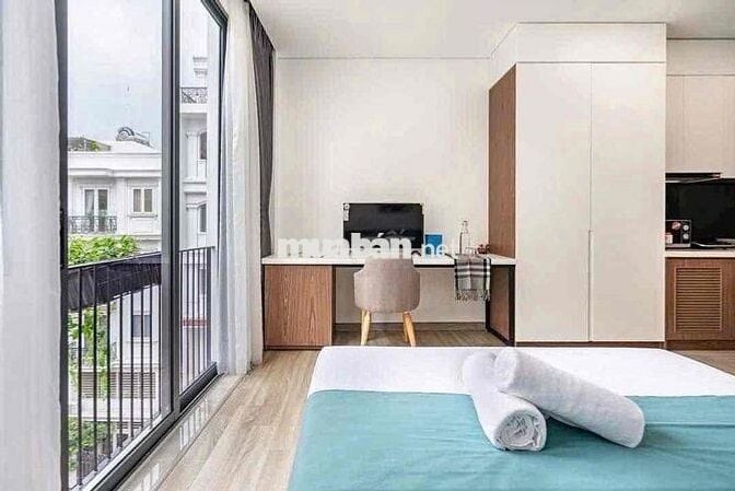 THUÊ NGAY CĂN HỘ BAN CÔNG RỘNG 35M2,NGAY NGUYỄN GIA TRÍ,FULL NỘI THẤT