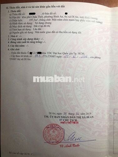 Đất xây biệt thự KDC Châu Thới, phường Bình An, Tp Dĩ An