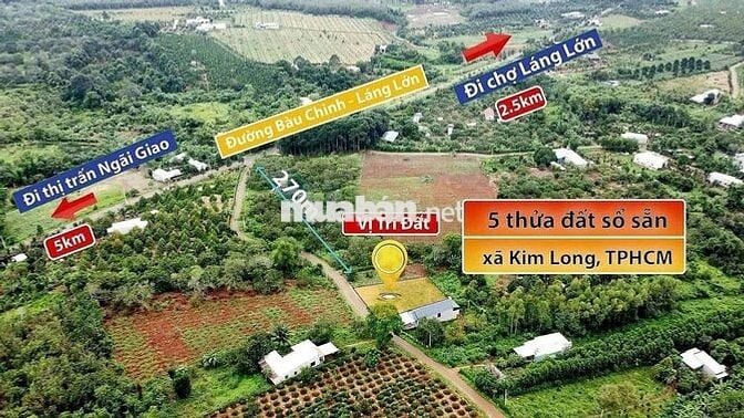 Cần bán lô đất sổ riêng 530tr/lô xã Kim Long TPHCM