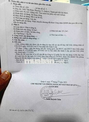 NHÀ BÁN 1/ BÀ HOM Q6-4 TẦNG HC ĐỦ-5PN-5WC-HXH 6M-CHỦ ĐANG VAY BANK