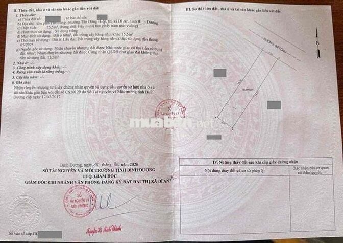 Đất đẹp ngay chợ Tân Long,Tân Đông Hiệp,TP Dĩ An