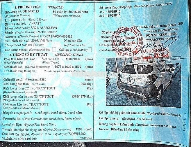 VINFAST FADIL AT 2019, MÁY SỐ KHÔNG LỖI.