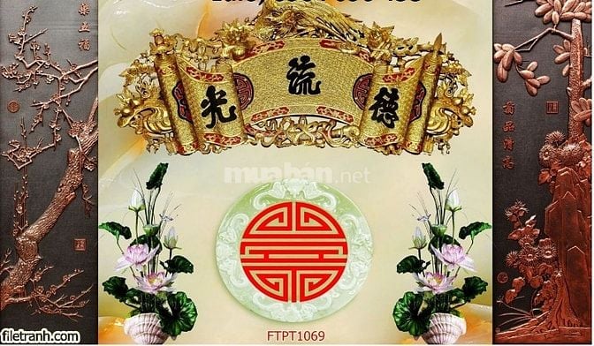 Tranh gạch 3d ốp tường phòng thờ - CXV5