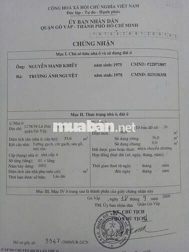 Cần bán gấp nhà hẻm xe hơi đường Lê Đức Thọ , Quận Gò Vấp