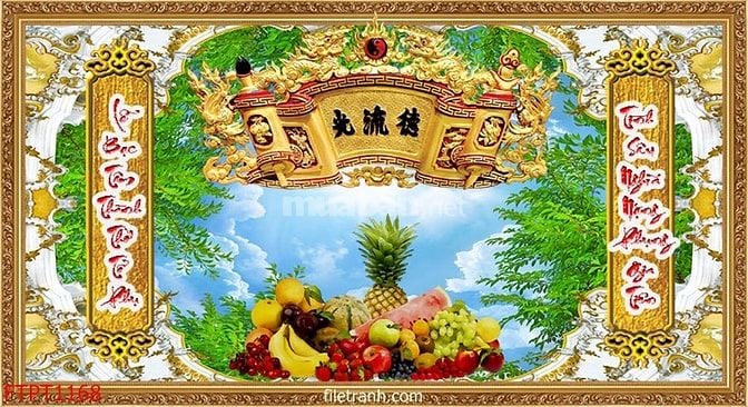 Tranh gạch 3d ốp tường phòng thờ - CXV5