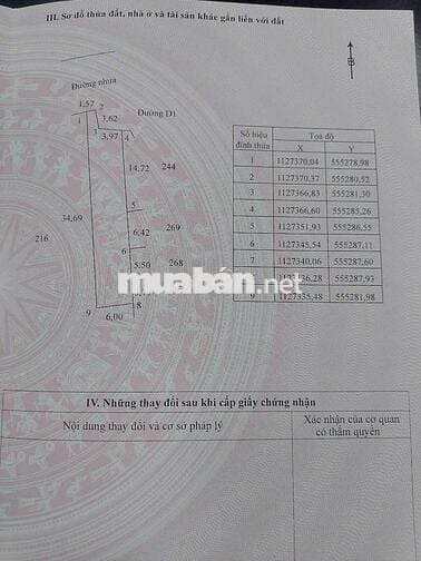 ĐẤT NỀN CÓ THỔ TẠI NGÃ TƯ D1, LONG HỒ, VĨNH LONG giá chỉ 8 triệu/m²