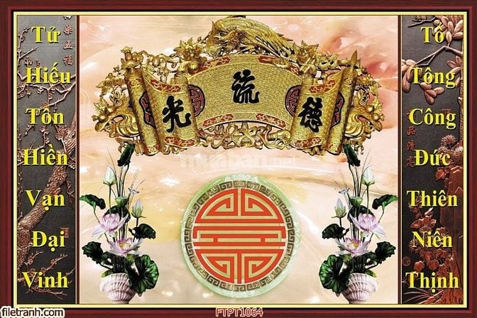 Tranh gạch 3d ốp tường phòng thờ - CXV5