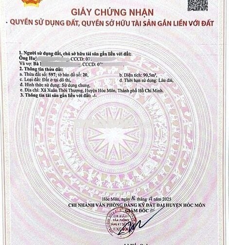 Đất 5,30 x 18 - Gần chợ Xuân Thới Thượng