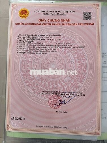 Cần bán gấp 2 lô đất F0 giá rẻ