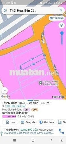 Cần bán gấp đất thới hoà bến cát Giá chỉ 1tỷ2xx , hỗ trợ vay 80%