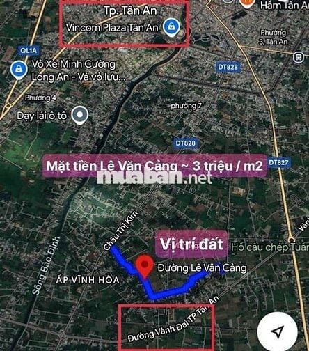❌❌Mặt tiền Lê Văn Cảng An Vĩnh Ngãi - DT: 20x85m~1700m2 có 600m2 thổ 💰