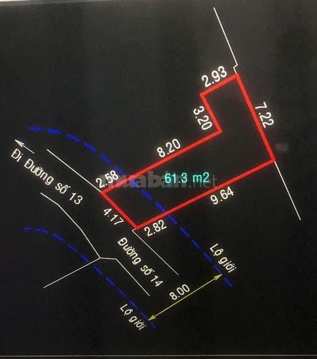 BÁN 61.3M ĐẤT MẶT TIỀN ĐƯỜNG SỐ 14 GIÁ 5.3 TỶ