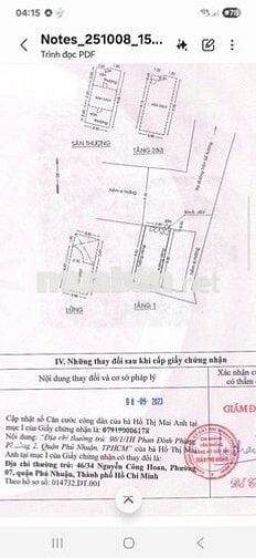 Bán nhà HXH 6m Nguyễn Công HOAN P7 Phú Nhuận 4x9m 4 tầng 8 tỷ 4 TL