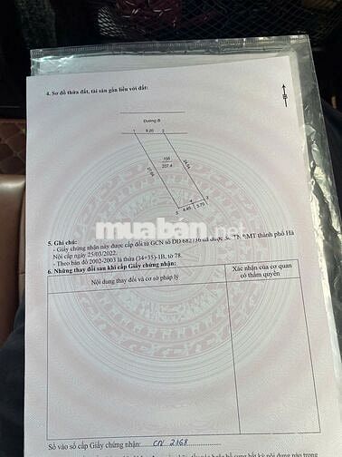 Bán mảnh đất 207m2 ngay gần ngã tư Lục Quân - Hoà Lạc