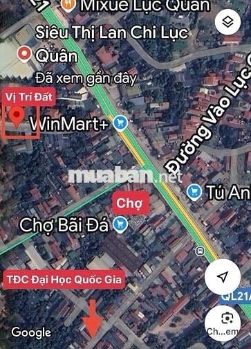 Bán mảnh đất 207m2 ngay gần ngã tư Lục Quân - Hoà Lạc