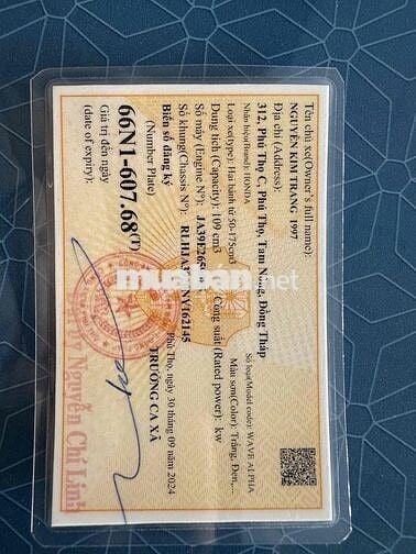 Thanh lý wave trắng dk 2024 odo chuẩn 5000km