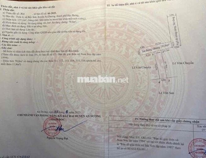 Đất 66m2 ngang 4m HXH thôn 4 Bắc Sơn, An Dương giá 1,1 tỷ