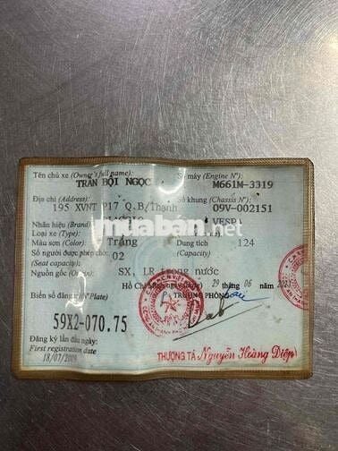 VEPAS TPHCM HỖ GÓP OĐ CÓ GL ĐỖI XE