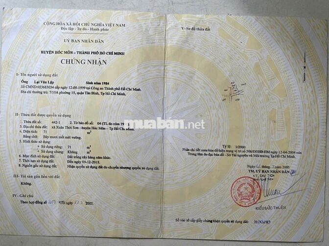 Bán nhà mặt tiền Hóc Môn chính chủ