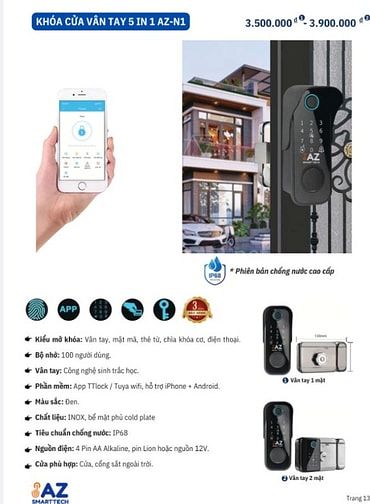 Hợp tác,mua bán khoá cửa thông minh 5 trong 1 AZ SMARTTECH