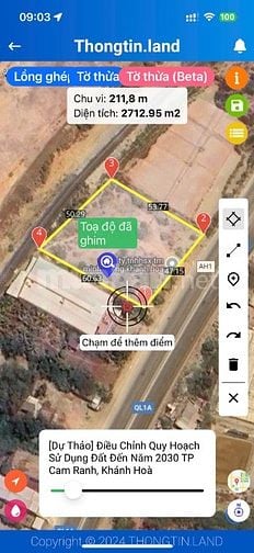 Đất sổ đỏ QL1A 2800m2 Cam Ranh Khánh Hoà 