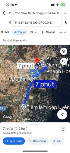 Đất sổ đỏ QL1A 2800m2 Cam Ranh Khánh Hoà 