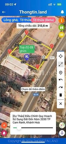 Đất sổ đỏ QL1A 2800m2 Cam Ranh Khánh Hoà 
