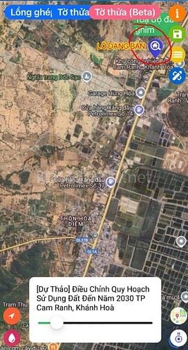 Đất sổ đỏ QL1A 2800m2 Cam Ranh Khánh Hoà 