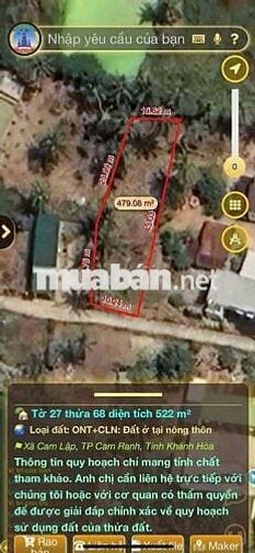 CHỦ NGỘP CẦN BÁN GẤP LÔ ĐẤT 1TỶ500 TẠI CAM LẬP - CAM RANH🥰
