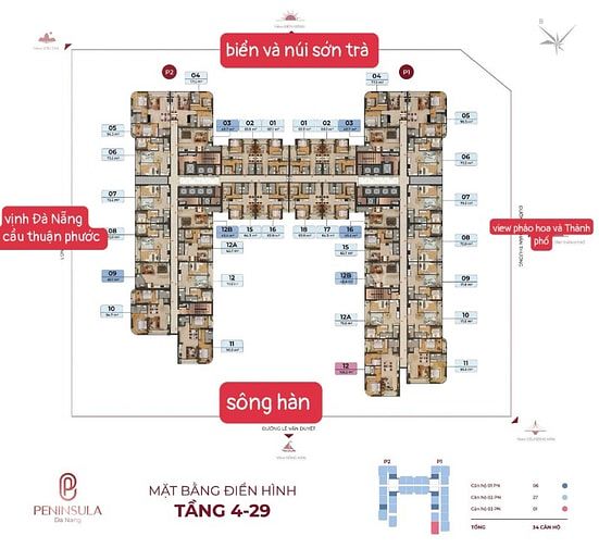 Bán gấp căn hộ 2PN Peninsula Đà Nẵng, view trực diện sông, sổ vĩnh vễn