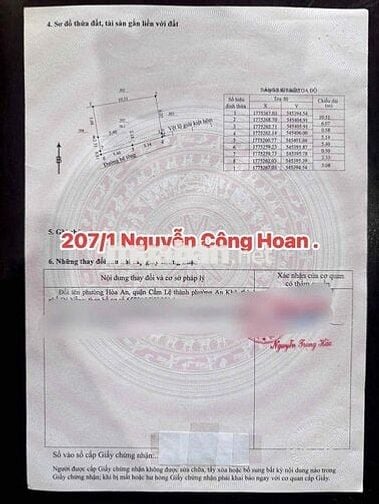 BÁN ĐẤT SAU LƯNG MT NGUYỄN CÔNG HOAN