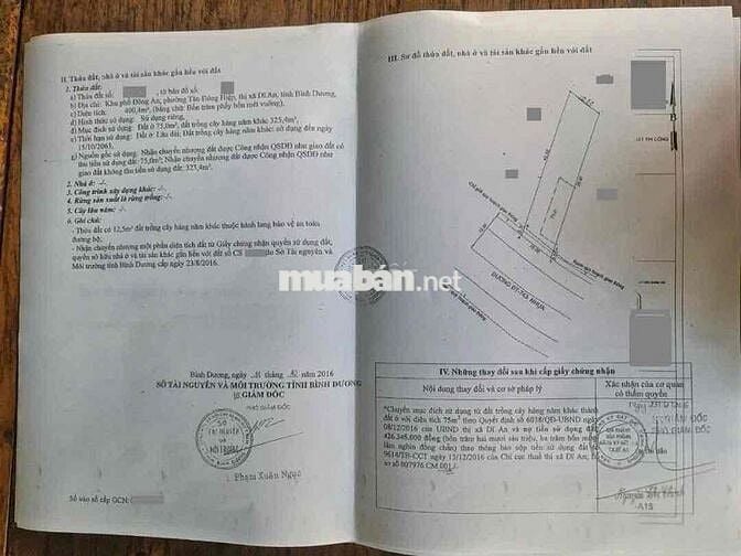 Đất mặt tiền ĐT 743B, P Tân Đông Hiệp, Tp Dĩ An.