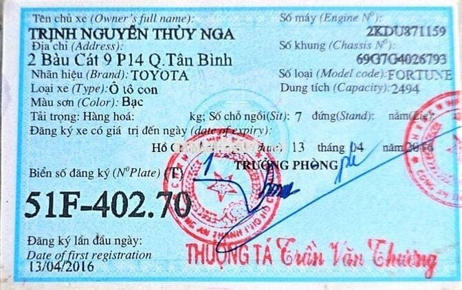 FORTUNER 2.5G 2016 MT DẦU 54000KM BẢO HÀNH 1 NĂM