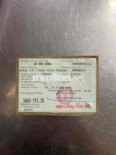 SIRIUS 2013 BS 36 HỖ TRỢ GÓP OĐ CÓ GL ĐỖI XE