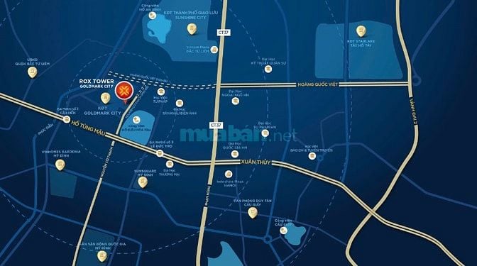 Bán căn văn phòng tòa Rox Tower Golmark city 136 Hồ Tùng Mậu giá: 55tr