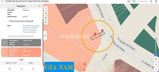 BÁN NHÀ MẶT TIỀN : 192 NGUYỄN TẤT THÀNH - P. 13 - Q. 4 - TPHCM