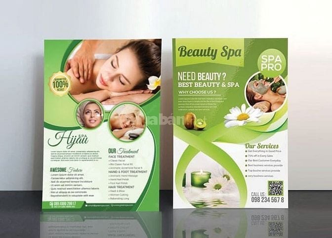 In nhanh lấy trong ngày: Tờ rơi, tờ gấp, tem nhãn tiệm nails -spa...