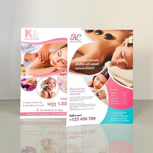 In nhanh lấy trong ngày: Tờ rơi, tờ gấp, tem nhãn tiệm nails -spa...