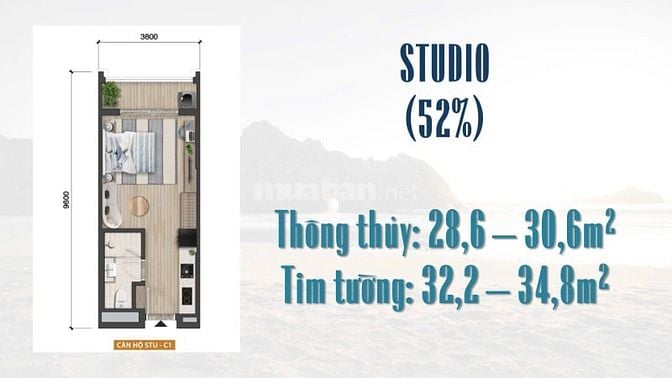 BÁN CĂN HỘ STUDIO TÒA B1 DỰ ÁN BLANCA CITY