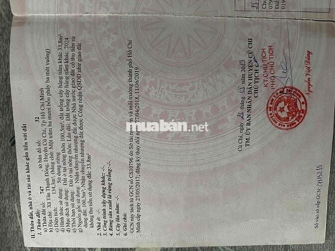 chính chủ cần bán đất tân thạnh đông củ chi gần đường vành đai 3