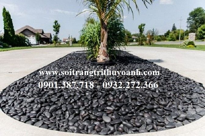 Sỏi đen bóng nhập khẩu cấp cho công trình tại Miền Nam
