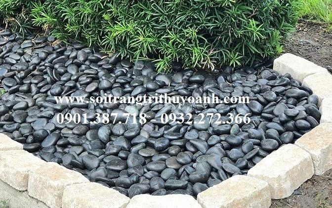 Sỏi đen bóng nhập khẩu cấp cho công trình tại Miền Nam