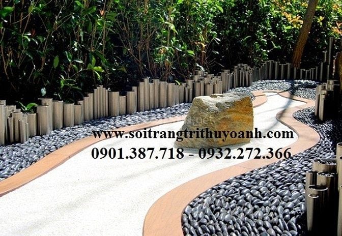 Sỏi đen bóng nhập khẩu cấp cho công trình tại Miền Nam